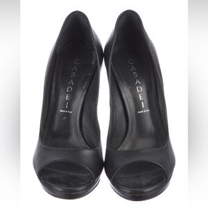 Casadei Black Leather Platform Pumps